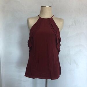 Chic Silk Tank Top in Brick Red